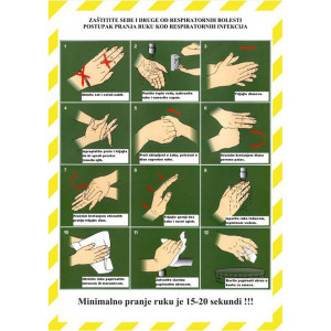 Nalepnica a4 postupak pranja ruku 3/1 unl-1561