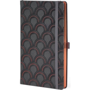 Notes 13x21cm linije 192strane s gumicom Copper Art Deco