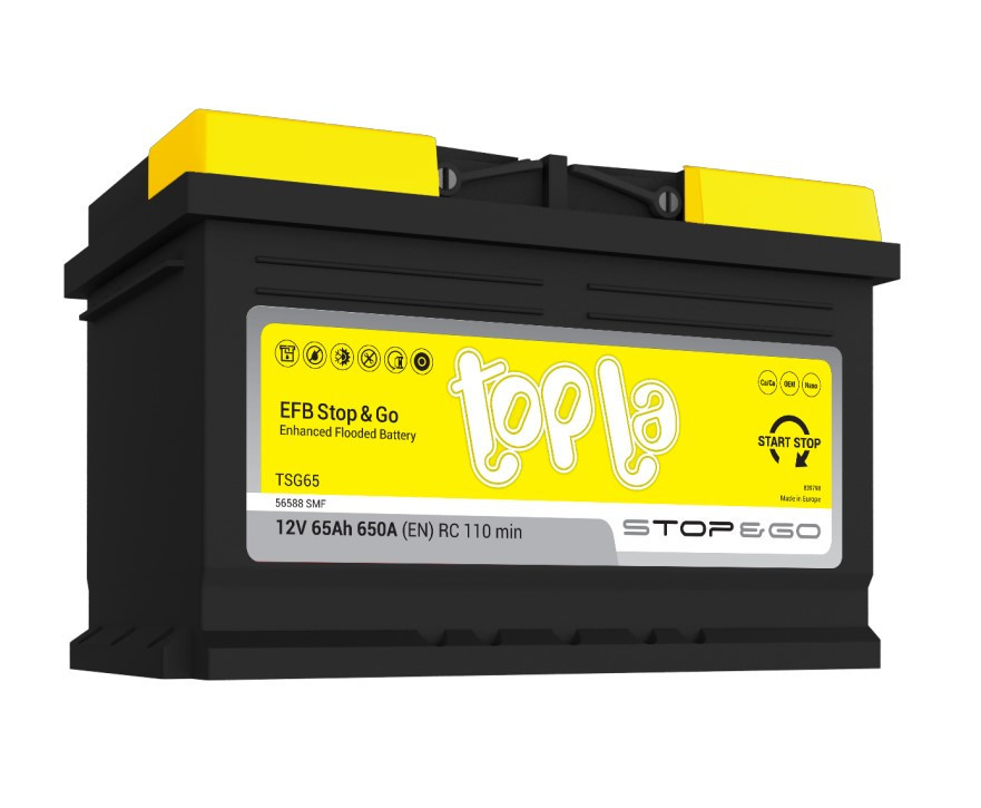 Akumulator 65Ah 650A 112065 Topla EFB Stop & Go