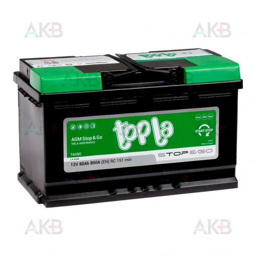 Akumulator 80Ah 800A 114080 Topla AGM Stop & Go