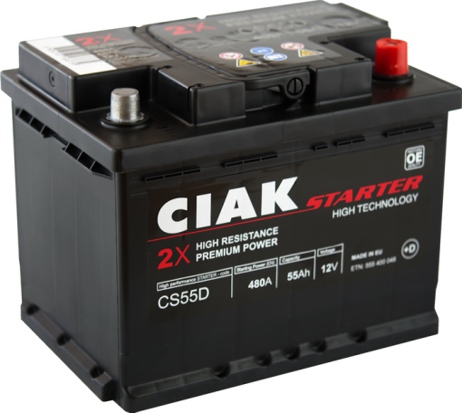 Akumulator 55Ah 480A CS55D CIAK STARTER