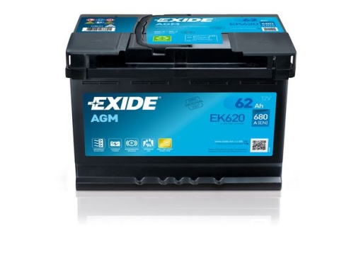 Akumulator 62Ah 680A EK620 Exide AGM