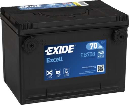 Akumulator 70Ah 740A EB708 Exide Excell