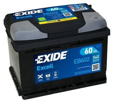 Akumulator 60Ah 540A EB602 Exide Excell
