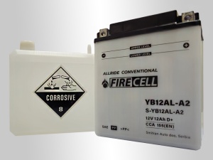 Akumualtor YB12AL-A2 12Ah 155A Firecell AllRide Conventional - Img 2