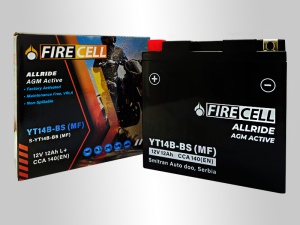 Akumualtor YT14B-BS (MF) 12Ah 140A Firecell AllRide AGM Active - Img 2