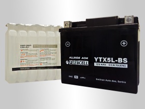 Akumualtor YTX5L-BS 4Ah 70A Firecell AllRide AGM - Img 2