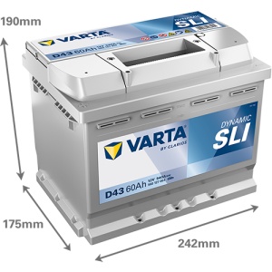 Akumulator 60Ah 540A D43 VARTA DYNAMIC SLI