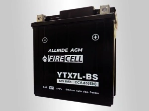 Akumualtor YTX7L-BS 6Ah 85A Firecell AllRide AGM