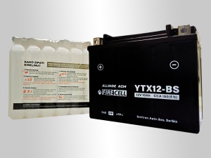 Akumualtor YTX12-BS 10Ah 180A Firecell AllRide AGM - Img 2