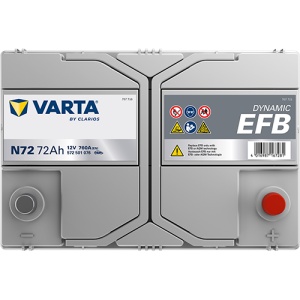 Akumulator 72Ah 760A N72 VARTA DYNAMIC EFB - Img 3