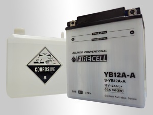 Akumualtor YB12A-A 12Ah 155A Firecell AllRide Conventional - Img 2