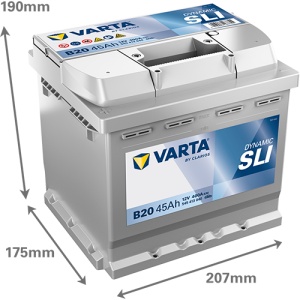 Akumulator 45Ah 400A B20 VARTA DYNAMIC SLI