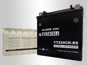 Akumualtor YTX20CH-BS 18Ah 240A Firecell AllRide AGM - Img 2