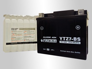 Akumualtor YTZ7-BS 5Ah 85A Firecell AllRide AGM - Img 2