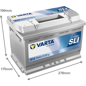 Akumulator 74Ah 680A E12 VARTA DYNAMIC SLI