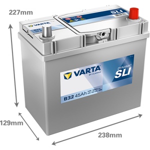 Akumulator 45Ah 330A B32 VARTA DYNAMIC SLI