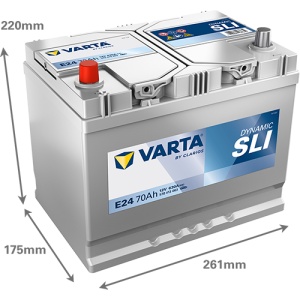 Akumulator 70Ah 630A E24 VARTA DYNAMIC SLI