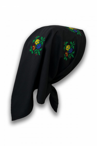 Batic traditional negru cu broderie