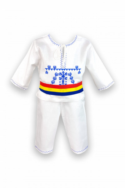 Costum popular botez - albastru