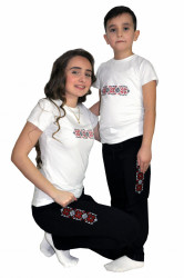 Set pantaloni +tricou brodate - Img 1