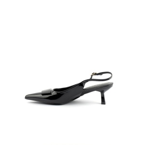 Crna sandaleta sa snalom napred na nizu stiklu 30981 - Img 2