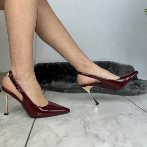 Bordo sandaleta sa šnalom na srednju štiklu 30928 - Img 2