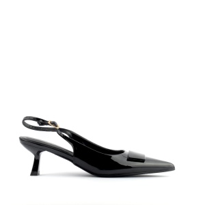 Crna sandaleta sa snalom napred na nizu stiklu 30981 - Img 3