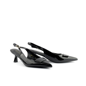 Crna sandaleta sa snalom napred na nizu stiklu 30981 - Img 4