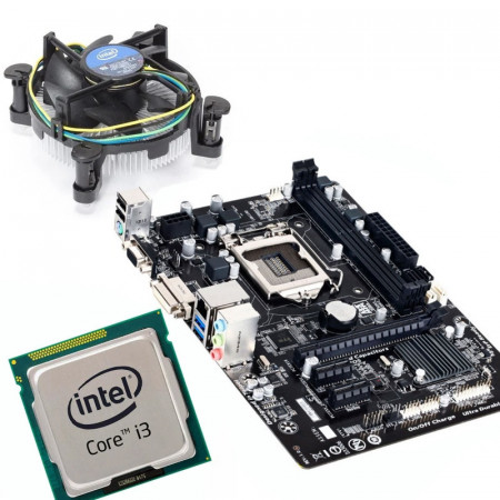 KIT Placa de baza GIGABYTE GA-H81M-DS2V, Intel Core i3 4150 3.5GHz, Cooler CPU