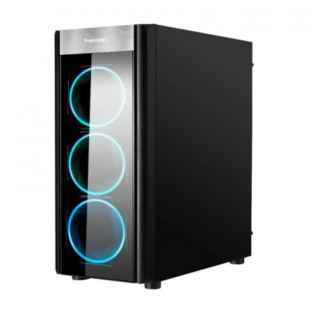Carcasa Gaming Segotep Wider X3 Black, Middle Tower, 2x USB 3.0, Ventilatoare Blue LED