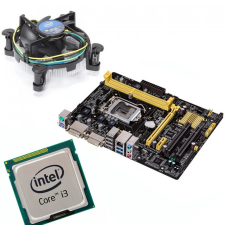 KIT Placa de baza ASUS H81M2, Intel Core i3 4130 3.4GHz, Cooler inclus