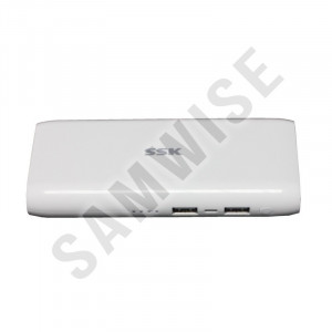 Baterie externa SSK 10.000 mAh, 2x USB, 2A, alb - Img 2
