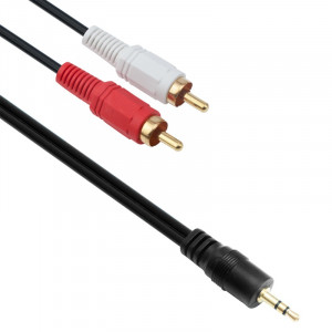 Cablu Audio DeTech Jack 3.5mm male - 2x RCA male, Calitate superioara, 1.5m - Img 2