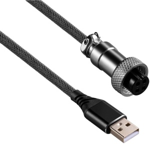 Cablu pentru tastatura Redragon Coiled Aviator USB-C negru - Img 4