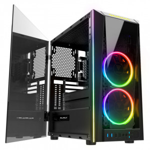 Carcasa Gaming Gamdias M1A, MiddleTower, USB 3.0, Panou transparent, Vent. 2x 120mm LED RGB - Img 1