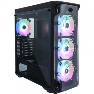 Carcasa Gaming Segotep LUX II Black RGB, Panou transparent - Img 1