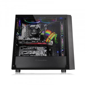 Carcasa Gaming Thermaltake Versa J21 Tempered Glass, USB 3.0, Panou transparent, MiddleTower, Vent. 120mm - Img 8