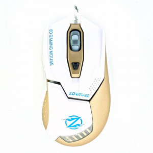 Mouse Gaming ZornWee Z1, Optic, 2400DPI, Iluminare LED, Alb - Img 1