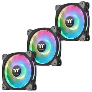 Set 3 ventilatoare Thermaltake Riing Duo 12 RGB Radiator 120mm iluminare RGB