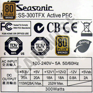 Sursa 300W Seasonic SS-300TFX, 3 x SATA, 2 x Molex, PFC Activ, Eficienta 80+, Ideala pentru LED-uri - Img 5