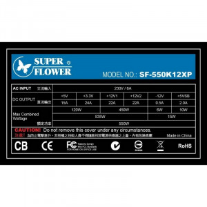 Sursa Gaming Modulara Super Flower v2 550W, 4x SATA, 4x MOLEX, 1x 6+2 pin, Open Box - Img 3