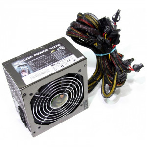 Sursa Silver Power 500W SP-SS500, 6 x SATA, 2 x PCI-Express, PFC Activ, Eficienta 80+ - Img 1