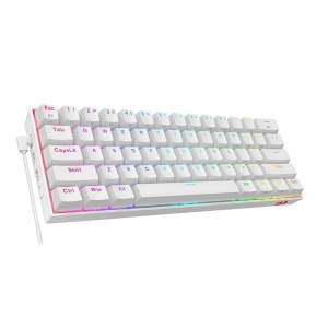 Tastatura Bluetooth si cu fir gaming mecanica Redragon Draconic Pro alba iluminare RGB - Img 4