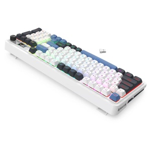 Tastatura gaming mecanica Bluetooth cu si fara fir Redragon Galatin Pro alba cu albastru iluminare RGB - Img 3