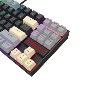 Tastatura gaming mecanica Redragon Kumara neagra cu gri iluminare RGB switch-uri rosii - Img 4