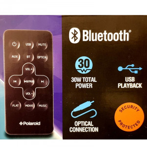 Bara de sunet, Bluetooth, Telecomanda, Suport perete, 30W RMS, negru - Img 2
