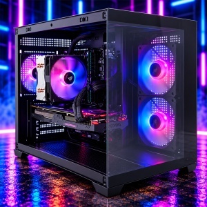 Calculator Gaming Aura v35, AMD Ryzen 7 2700X 3.7GHz, Biostar B450MHP, 16GB DDR4, SSD 512GB, HDD 1TB, GTX 1070 8GB GDDR5