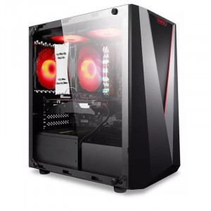 Carcasa Gaming Prime V Black 600W, MiniTower, Plexiglass, USB 3.0, Sursa 600W - Img 1