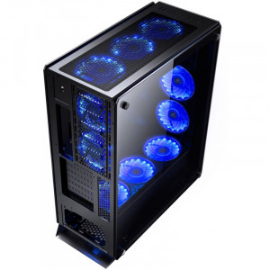 Carcasa Gaming Redragon Ironhide Black, USB 3.0, Vent. 6x 120mm, controller RGB cu telecomanda - Img 2